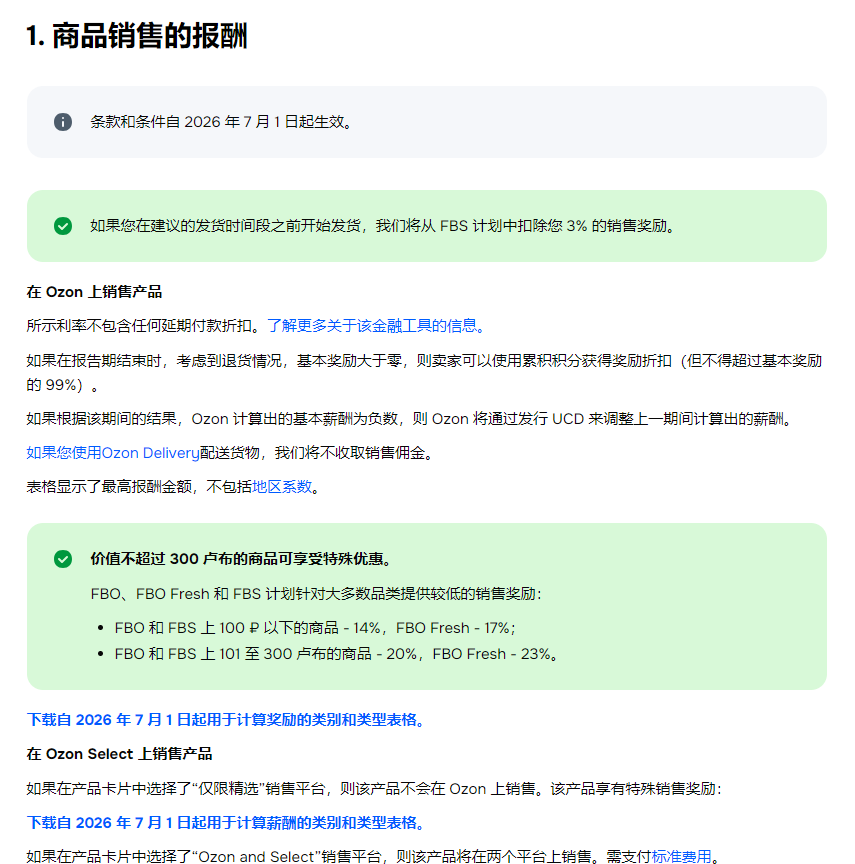 7月1日起Ozon佣金新规落地：低价保护不变，中高价商品佣金可能上调